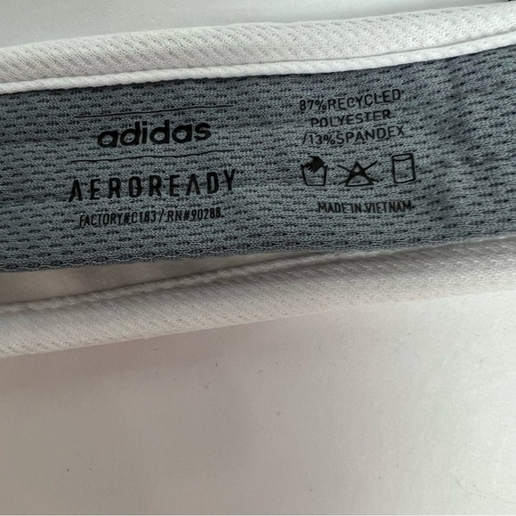 adidas Men’s  Aeroready Golf Visor Adjustable Fit Sticky Tab White/Black Letter - Picture 8 of 11